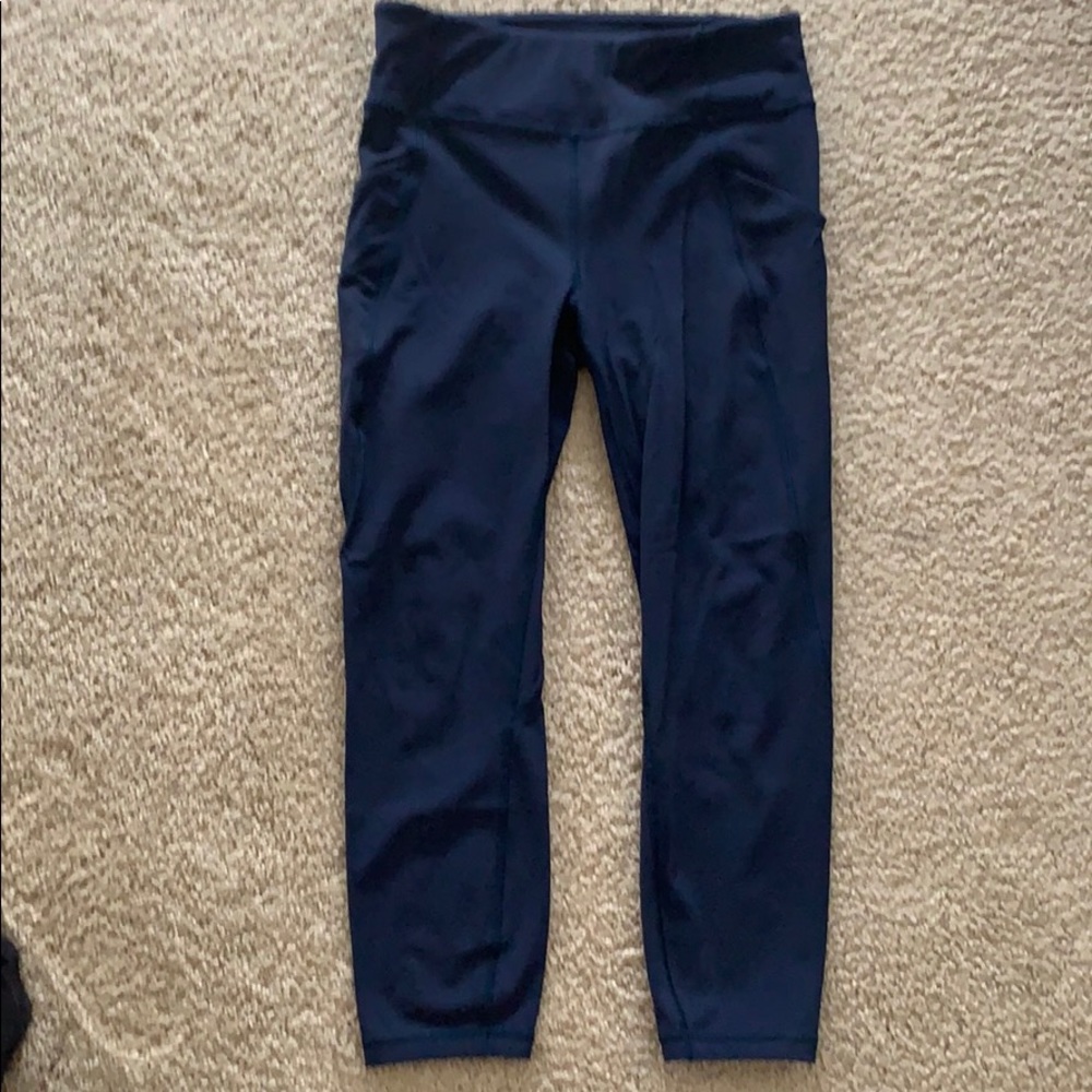 Time to Sweat Crop Legging 23 inch in True Navy